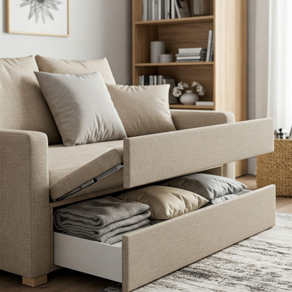 Sofa storage open