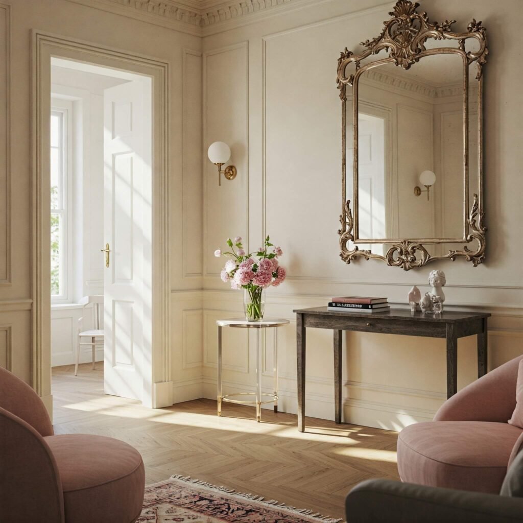 Elegant mirror reflecting light